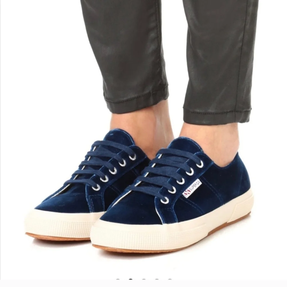 Anthropologie Superga Velvet Stars 90s Grunge Cotu Fantasy Sneakers Women's 6.5